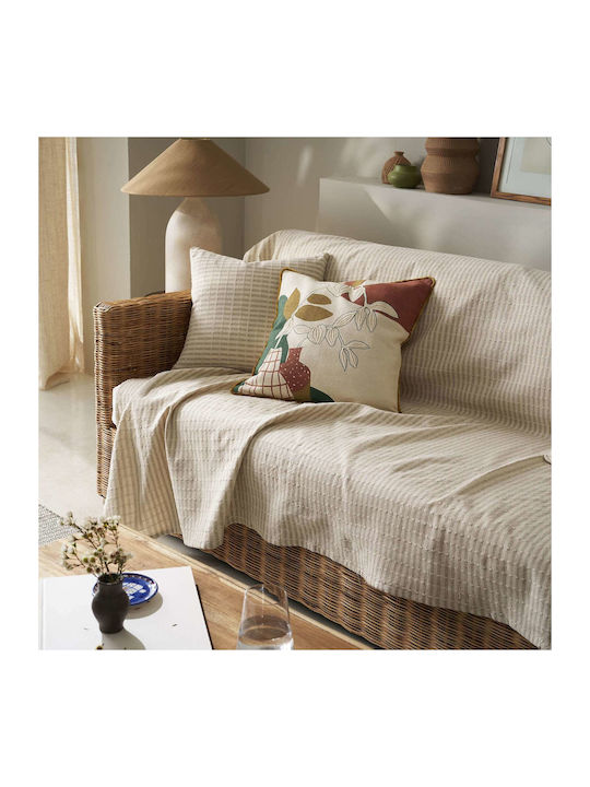 Gofis Home Elysia Ριχτάρι Πολυθρόνας 180x180εκ. Silver Hemp Beige