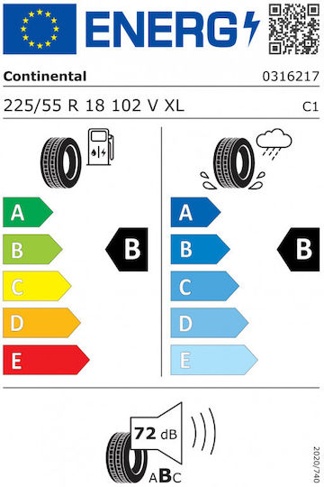 Continental 225/55R18 102E-Commerce-Website XL Sommerreifen Reifen für Passagier Auto
