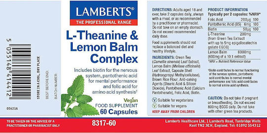 L-Theanine & Lemon Balm Complex 200mg 60 tablets Lemon Balm