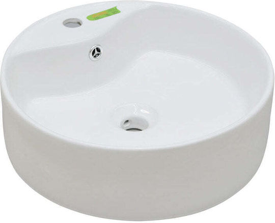 Inter Ceramic Aufgesetztes Waschbecken Porzellan 46.5x46.5x17cm White