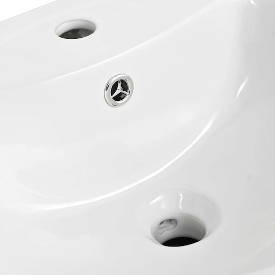 vidaXL Einbau Badezimmerwaschbecken Keramik 52x45x49cm Weiß