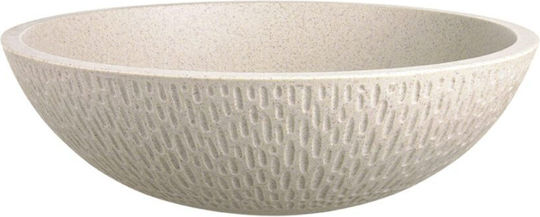 Laveo Aufgesetztes Waschbecken Porzellan 41x41cm Beige