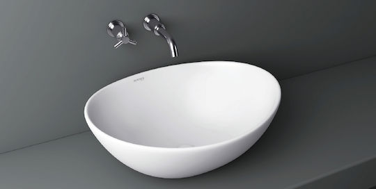 Soncera Crusi Επικαθήμενος Νιπτήρας Πορσελάνης 41x33x14.5cm Λευκός Soncera Crusi Επικαθήμενος Νιπτήρας Πορσελάνης 41x33x14.5cm Λευκός