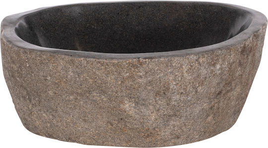 HomeMarkt Επικαθήμενος Νιπτήρας Πέτρινος 40x40cm Γκρι HomeMarkt Επικαθήμενος Νιπτήρας Πέτρινος 40x40cm Γκρι