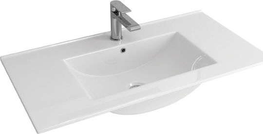 Karag Ένθετος Νιπτήρας Πορσελάνης 101x47cm Λευκός Karag Ένθετος Νιπτήρας Πορσελάνης 101x47cm Λευκός