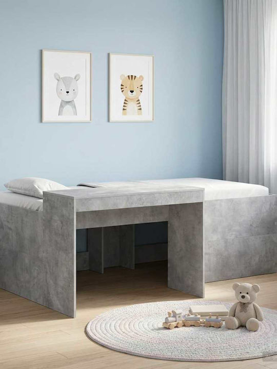 Kinderbett Hochbett Einzel mit Schreibtisch Grau