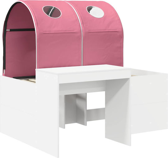 Kids Bed Loft Single with Desk Pink