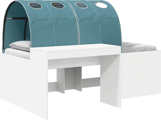 Kids Single Bed with Desk Light Blue