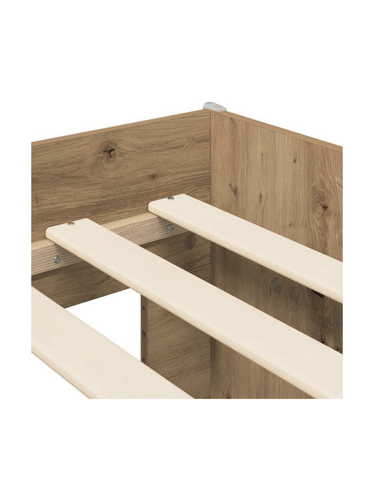 Kinderbett Hochbett Einzel mit Schreibtisch Braun