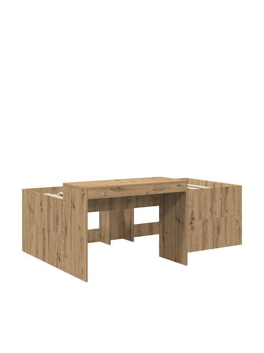Kinderbett Hochbett Einzel mit Schreibtisch Braun