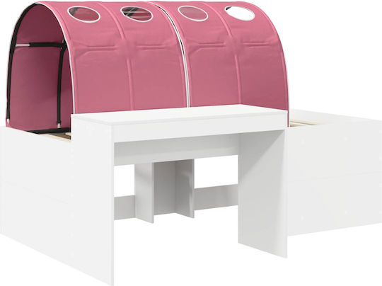 Kids Bed Loft Single with Desk Pink