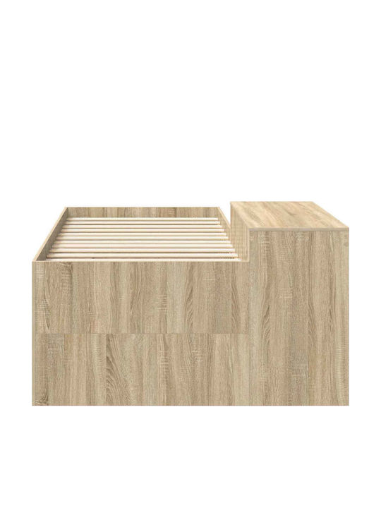 Kinderbett Hochbett Einzeln mit Schreibtisch Beige