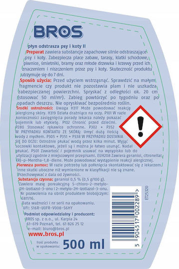 Bros Dog Cat Repellent Spray 500ml