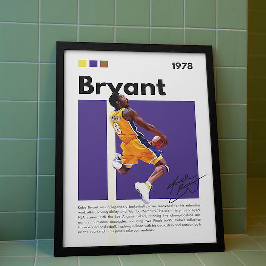 Poster NBA Greatness Series Kobe Bryant SNK190 40cm x 50cm Black Wooden Frame