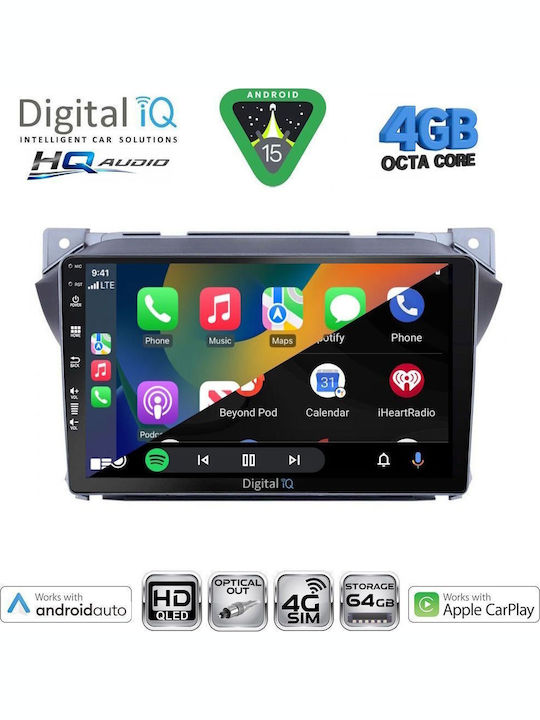 Digital IQ Car Audio System for Suzuki Alto Nissan Pixo 2009-2014 Bluetooth USB WiFi GPS Apple CarPlay Android Auto with 9" Touch Screen
