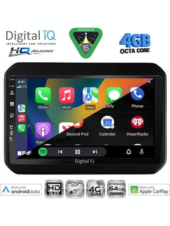 Digital IQ Car Audio System for Suzuki Ignis 2016 (Bluetooth/USB/WiFi/GPS/Apple CarPlay/Android Auto) with 9" Touch Screen