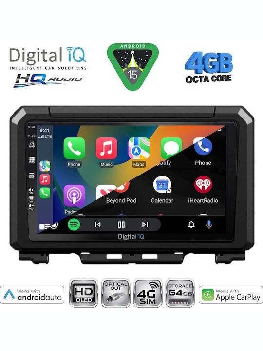 Digital IQ Car Audio System for Suzuki Jimny 2017 Bluetooth USB WiFi GPS Apple CarPlay Android Auto with 9" Touch Screen