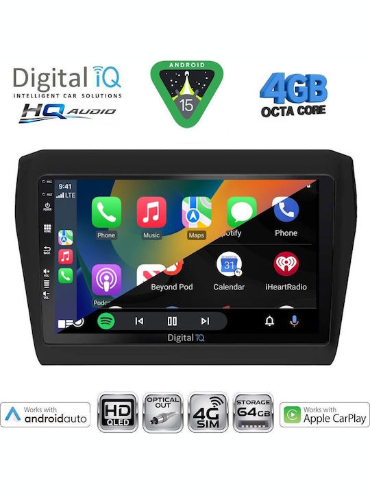 Digital IQ Car Audio System for Suzuki Swift 2017 (Bluetooth/USB/WiFi/GPS/Apple CarPlay/Android Auto) with 9" Touch Screen