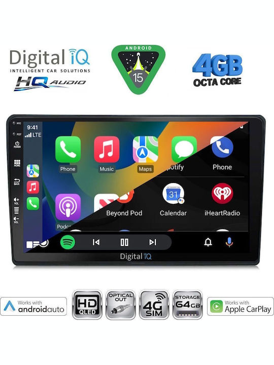 Digital IQ Car Audio System for Toyota Auris 2013-2015 Bluetooth USB WiFi GPS Apple CarPlay Android Auto with 10" Touch Screen