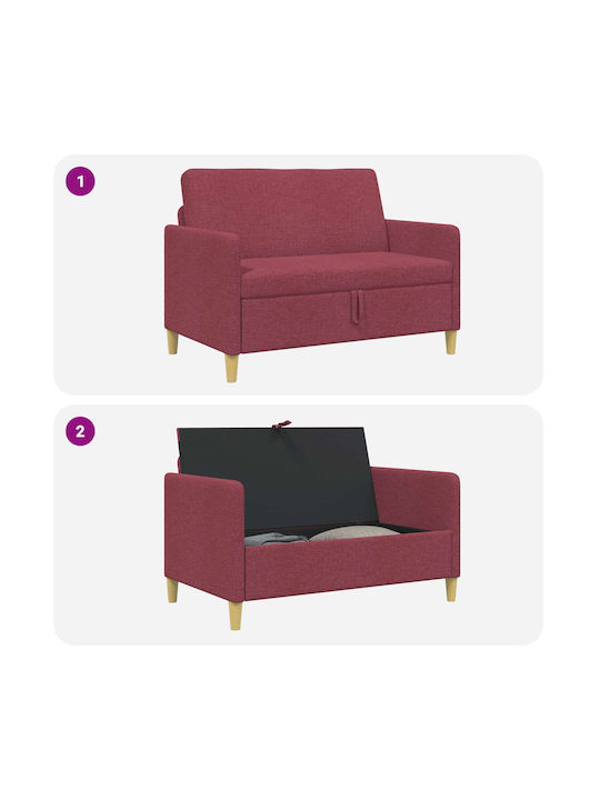 Doppelsitzer Sofa mit Stauraum Rot 122x78x87cm