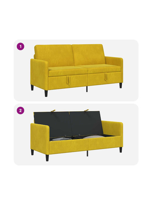 Canapea Cu Trei Locuri Cu Spațiu De Depozitare Galbenă 172x78x87cm
