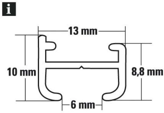 Șine Pentru Perdele Sens Unic Din Aluminiu În Culoare Albă 210 Cm