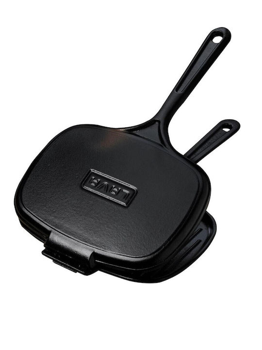 Lava Doppelte Grillpfanne aus Gusseisen mit Emaille-Innenbeschichtung 18cm