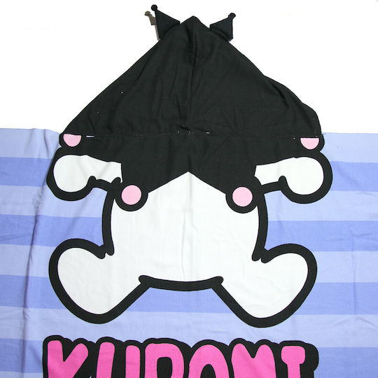 Παιδική Πετσέτα Κάπα Θαλάσσης Κουκούλα Kuromi "pastel Stripes" 70x140cm – 100% Microfiber Ez18213 Λιλά 70x140εκ