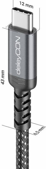 DeleyCON USB 2.0 Kabel USB-C Männlich - USB-C 240W PD Schwarz 1m MK6461