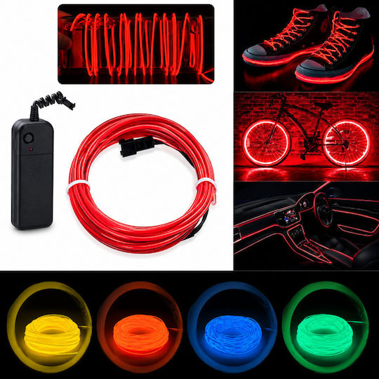 5 Meter El Wire Kit Portable Battery Inverter Party Gaming Car Tuning