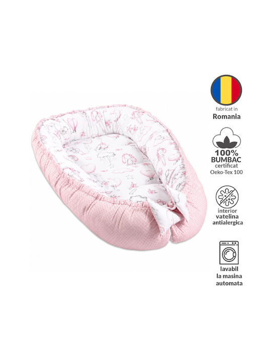 Kidizi Perna Cuib Pentru Bebeluși Roz 50x90cm