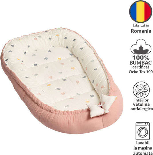 Kidizi Perna Pentru Bebelusi Tip Cuib Color Hearts 50x90 cm