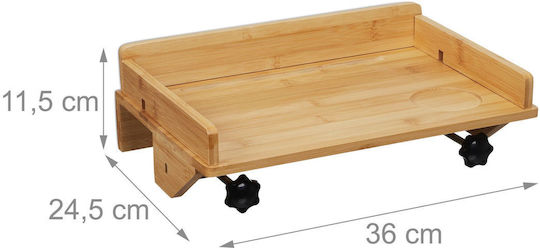 Bamboo Bedside Organizer Relaxdays 11.5x36x24.5cm Tablet Holder 5kg Capacity