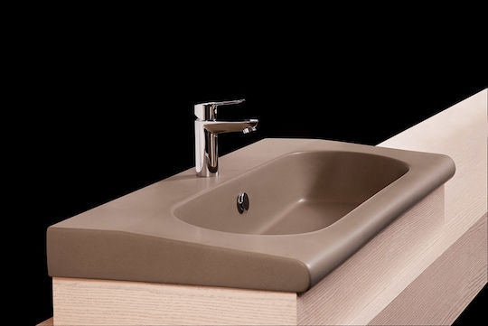 Adamidis Master 55 Wall Mounted Wall-mounted / Countertop Sink Porcelain 55x33cm Tabacco