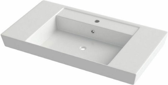 Orabella Vanity 80 Ένθετος Νιπτήρας Πορσελάνης 80x45x9.5cm Λευκός