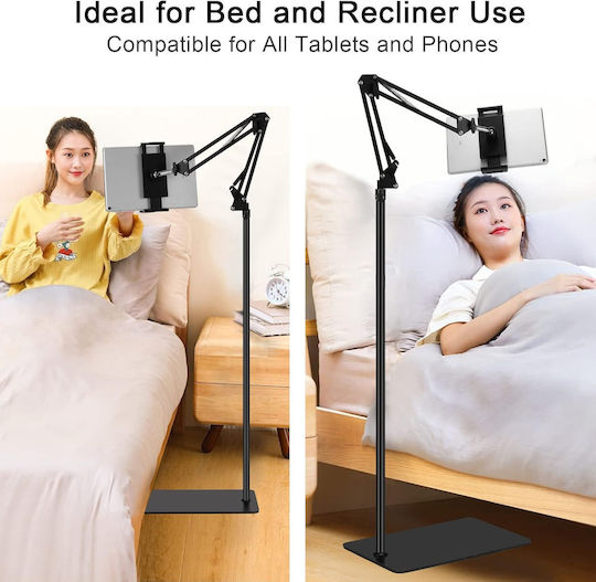 Samhousing Tablet Phone Stand Height Adjustable 360 Rotation 69.85-134.62cm Black
