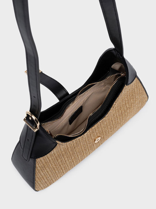 Bondi Straw Women's Shoulder Bag Black