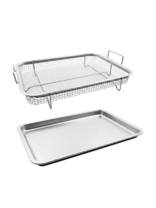 Cheffinger Coș de Prăjit Din Oțel Inoxidabil Tavă de Scurgere Argintiu