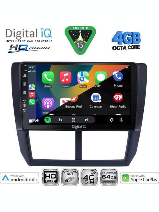 Digital IQ Car Audio System for Subaru Forester / Impreza 2008-2013 (Bluetooth/USB/WiFi/GPS/Apple CarPlay/Android Auto) with 9" Touch Screen
