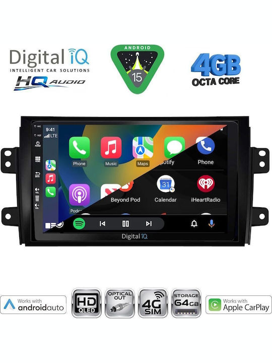 Digital IQ Car Audio System for Fiat Sedici Suzuki SX4 2005-2013 Bluetooth USB WiFi GPS Apple CarPlay Android Auto with 9" Touch Screen