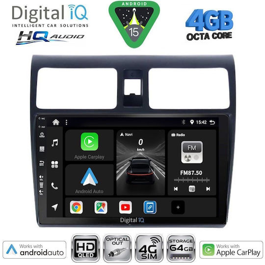Digital IQ Car Audio System for Suzuki Liana 2001-2007 Bluetooth USB WiFi GPS Apple CarPlay Android Auto with 9" Touch Screen