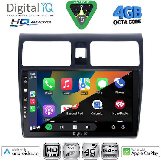 Digital IQ Car Audio System for Suzuki Liana 2001-2007 Bluetooth USB WiFi GPS Apple CarPlay Android Auto with 9" Touch Screen