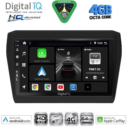 Digital IQ Car Audio System for Suzuki Liana 2001-2007 Bluetooth USB WiFi GPS Apple CarPlay Android Auto with 9" Touch Screen