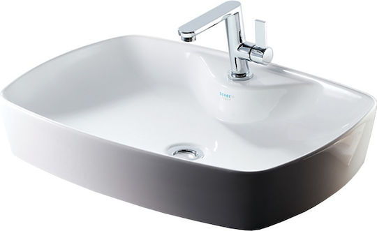 Serel 1634W Επικαθήμενος Νιπτήρας Πορσελάνης 60x44x12cm Λευκός