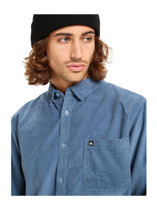 Smoke Trail Long-sleeved Corduroy Shirt China Blue