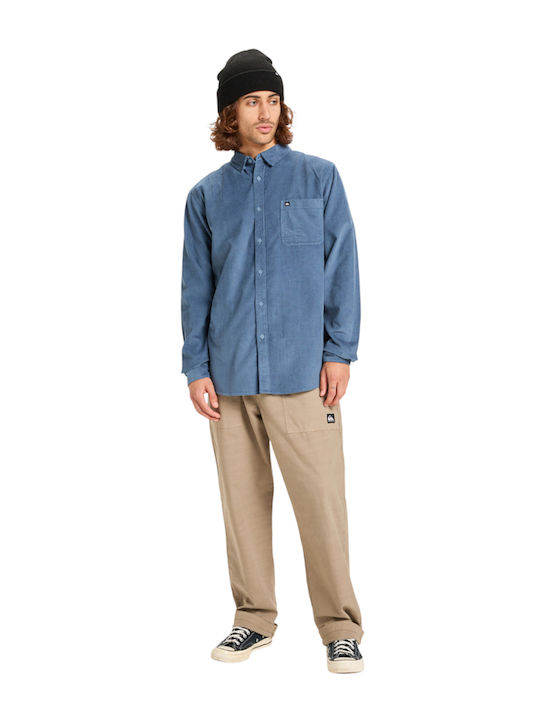 Smoke Trail Long-sleeved Corduroy Shirt China Blue