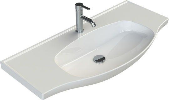 Cerastyle Lila Ένθετος Νιπτήρας Πορσελάνης 100x46.5cm Λευκός Cerastyle Lila Ένθετος Νιπτήρας Πορσελάνης 100x46.5cm Λευκός