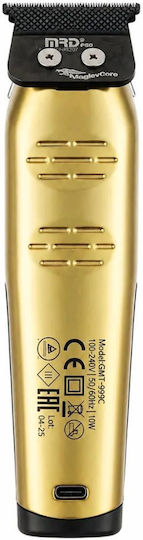 MRD Pro Professional Rechargeable Hair Clipper Gold GMT-999C-GOLD