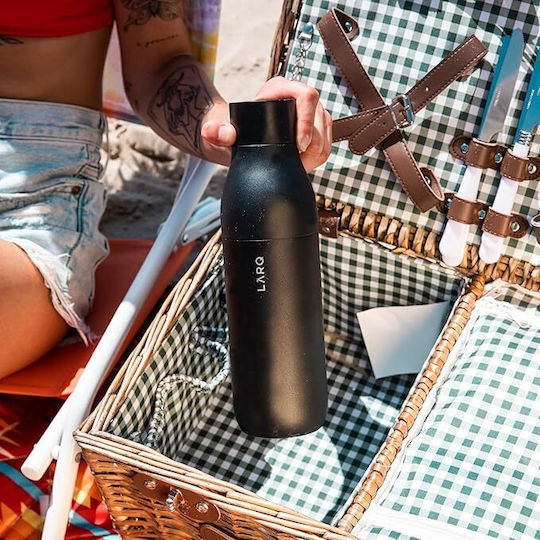 Thermos Bottle Stainless Steel 500ml Twist Top Obsidian Black