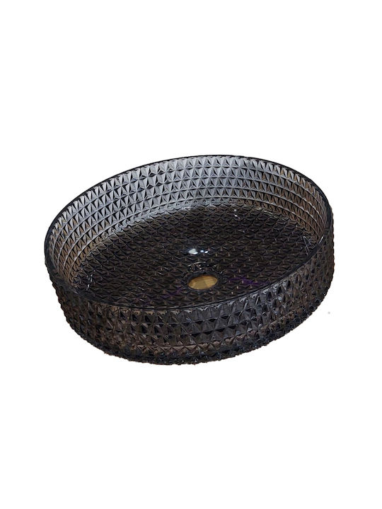 Tema Countertop Sink Glass 40x40x11cm Black